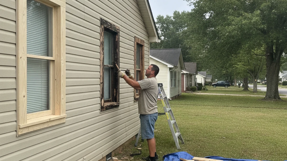 Siding repair trim replacement pre-listing Sumter South Carolina residential Kevin